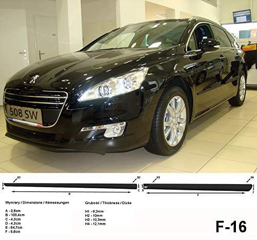 Spangenberg, bandes de protection latérales noires, compatible avec Peugeot 508 II limousine & 508SW break à partir de l'année 2010- F16 (3700016)