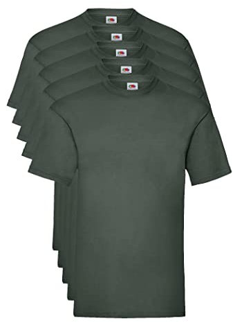 Fruit of the Loom Men's Valueweight 5 Pack T-Shirt, Green (Bottle Green 38), XX-Large (Manufacturer Size:2 X-L)
