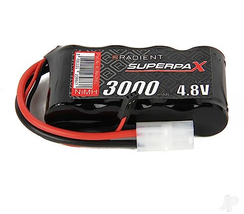 Radient NiMH Battery 4.8V 3000mAh SC Flat Pack Tamiya + Rx Connector Plug