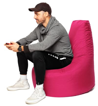 PATCH HOME Gamer Sessel - 2 Größen - 25 Farben XXL - 80cm Durchmesser, 30cm Sitzhöhe, 90cm Höhe Pink