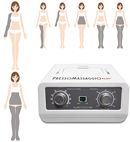 MESIS Pressoterapia professionale e da casa PressoMassaggio Plus+ (con 2 gambali, Kit Slim Body ed 1 bracciale) Pressoterapia Linfodrenaggio