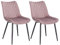 WOLTU set di 2 sedie sala da pranzo sedie cucina moderne sedie imbottite Adatte per Sala Pranzo, Soggiorno, Camera da Letto Estetica in Tessuto di velluto Rosa Metallo BH209rs-2