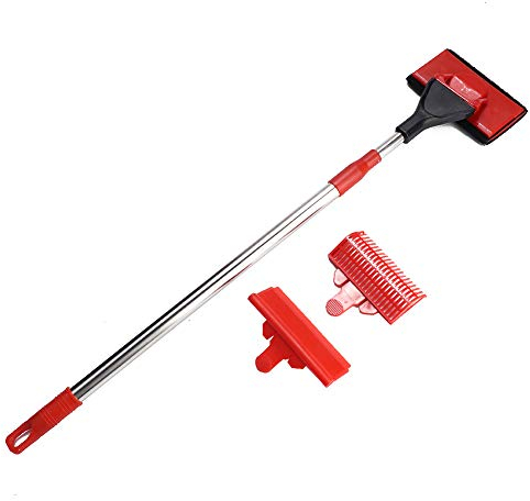 Petyoung Aquarium Cleaning Tool, Adjustable Long Handle Scraper Aquarium Brush Fish Tank Glass Scrubber Glass Tank Cleaner Tool