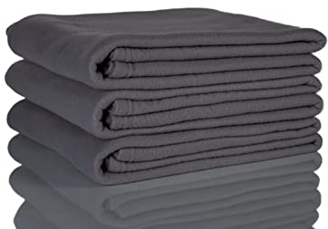 Glart Oeko Tex Fleecedecken 3er Set in anthrazit, Größe 130x160 cm, 200g/m2. Ideal als Wohndecke, Kuscheldecke, Sofaüberwurf oder Picknickdecke