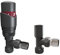 1/2 x 15mm Anthracite Thermostatic Radiator Valves Angled Designer TRV Valves