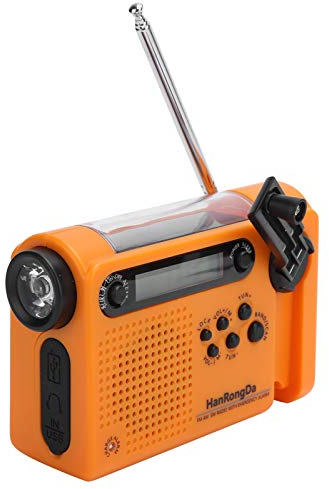 Notfallradio, FM AM SW Vollbandradio mit Solarladung für Den Außenbereich, Tragbares Wiederaufladbares Wetterradio mit Taschenlampe, 2000mAh
