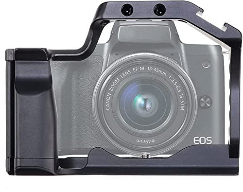 Hersmay EOS M5 / M50 II Cage, gabbia per fotocamera Canon EOS M5 M50 M50 Mark II con vite a sgancio rapido da 1/4 3/8 e scarpa fredda per monitor fotocamera, microfono luce di riempimento