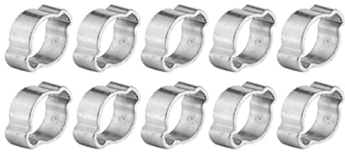 10x Ohrschellen, Zwei-Ohr-Schlauchschelle Schlauch 15-18 mm Doppel-Ohr-Klemme