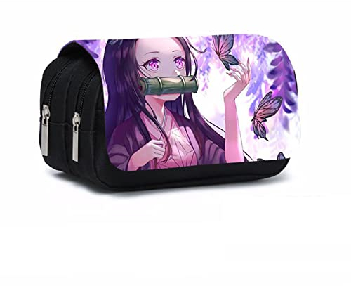 Astuccio Matite Anime Giapponesi Cosplay, per Demon Slayer Astuccio, Kamado Nezuko, Borsa Cancelleria Studenti Borsa Scuola Grande capacità per Ragazze Ragazzi