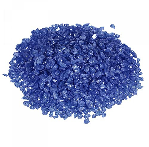 sourcing map Gravier décoratif en verre - 160 g - Bleu - Pour plantes d'aquarium