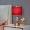 Mengjay Nachttischlampe Kristall,E27 Tischleuchte Kugel, Tischlampe Weißer/roter Lampenschirm, Schirm, klar/Gold，sehr passend für Schlafzimmer Bar Restaurant Cafe. (Rot)