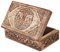 Ajuny Handcarved Wooden Decorative Treasure Chest Box with Celtic Tree of Life Carvings - Multipurpose Use as Jewelry Storage Keepsake Trinket Holder, Great for Gifts