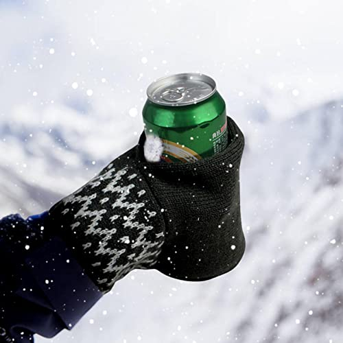 Mineatig Bierhandschuh,Bierfäustling Handschuhe,Strick Mitt Getränkeisolierender Bierhandschuh,Bierdosenhalter Fäustlinge, Hält Ihr Getränk Kalt Und Ihre Hand Warm