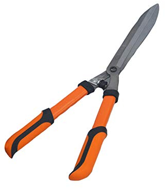 Professionelle Heckenschere mit flachem Griff, Garten-Patio-Bypass-Strauch-Buchsbaum-Schnittwerkzeug, gebogener Winkel, Arbeitsschere mit SK-5-Stahlklinge, rutschfestem Griff