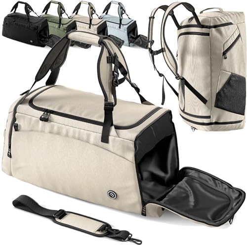 Sporttasche Trainingstasche + Rucksack-Funktion, Schuhfach, Nassfach | 40/60L Reisetasche Schwimmtasche Fitnesstasche Sport Gym Fitness Umhängetasche Handgepäck Weekender Bag Reise Tasche Herren Damen