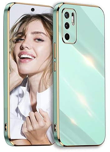 POUHYE Handyhülle für Xiaomi Redmi Note 10 5G Hülle Original, Mädchen Galvanisierte Kameraschutz Weich TPU Silikon Schutzhülle Ultra Dünn Case Stoßfeste Hülle für Xiaomi Redmi Note 10 5G Grün