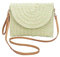 CORIOS Straw Shoulder Bag for Women Summer Beach Bag Handwoven Rattan Purse Bohemian Tote Bag Envelope Clutch Wallet Crossbody Bag with Metal Buckle Retro Handbag for Vacation Beach Travel Light Green
