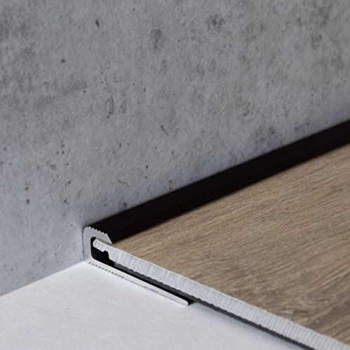 PROVISTON | Einfass- & Abschlussprofil | Aluminium | 30 x 5 x 1000 mm | Bronze Dunkel | Einschubprofil | Abschlussleiste | Bodenprofil