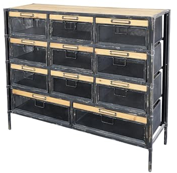Industrial Factory Kommode Clément mit 11 Schüben und Gitterfront