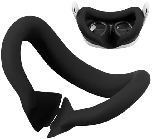 Máscara de ojos de silicona VR para Meta Quest 3, Cubierta facial de silicona VR, compatible con auriculares Meta Quest 3 VR,Máscara de silicona VR,Accesorios a prueba de sudor