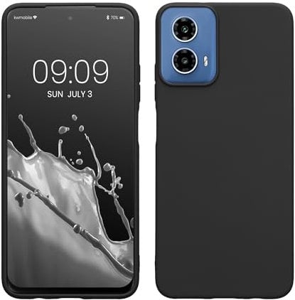 kwmobile Case Compatible with Motorola Moto G34 5G Case - Soft Slim Protective TPU Silicone Cover - Black Matte