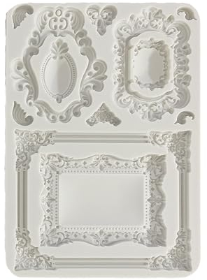 Stamperia - Silicon Mould A5 for Scrapbooking, Bullet Journals and More, Frames, Non-Stick Surface, Suitable for Air-Dry Clay, Resin, and More, Perfect for Crafts and Gifting (Brocante Antiques)