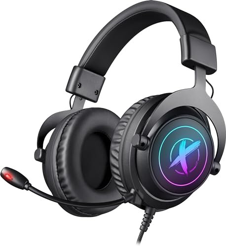 Defender® Epic Pro Gaming Headset – 7.1 Surround Sound, USB, RGB, 50 mm Treiber, Over-Ear, Mikrofon mit Stummschaltung, PC Headset mit Mikrofon, Lautstärkeregler, Kabelgebunden