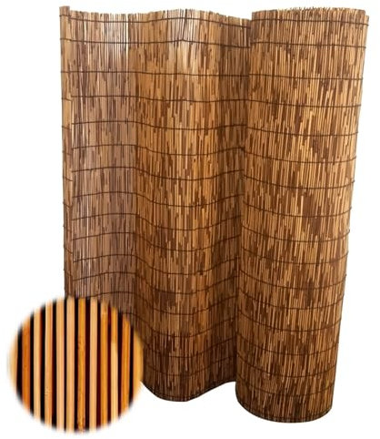 Brise Vue Bambou 1m 1m20 1m50 Hauteur Clôture De Roseau Naturel Canisse Bambou Occultant Protection Vent & Soleil Clôture D'intimité pour Exterieur Terrasse Maison Piscine (Color : Carbonized Black l