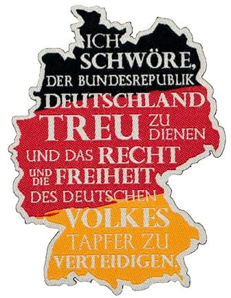 Café Viereck ® Bundeswehr Eid Deutschland Patch – Hochwertiges gewebtes Abzeichen mit Klett & Lasercutrand – 9 cm Höhe – Andenken für Soldaten & Veteranen