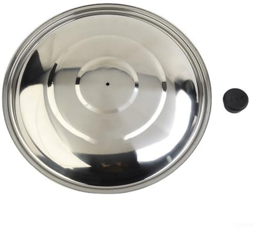 Yhenlovtt Coperchio per padella in acciaio inox, coperchio con manico resistente, coperchio per piastra con manico isolato, coperchio di ricambio per padella e coperchi in ghisa (36 cm)