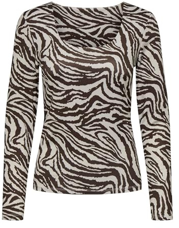 ONLY Damen Onllone AOP L/S Two Way Top JRS Schickes Feminines Oberteil Mit Langen Ärmeln Und U-Ausschnitt (1er Pack)