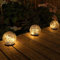 Lampe solaire en forme de boule de verre craquelé pour allée, décoration extérieure, veilleuse, pour jardin, maison, fête, petite boule (10 x 9 cm)