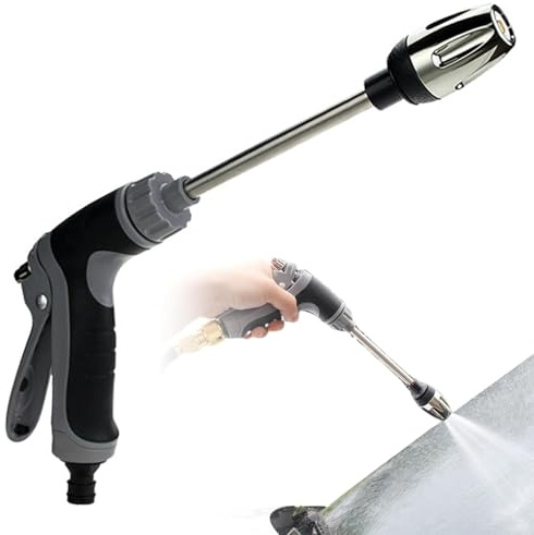 Hochdruckdüse für Gartenschlauch, Turbowasher für Gartenschlauch, Verstellbare Hochdruck-Metall Spritzpistole, Hochdruck Power Wasserpistole, für Autowäsche Gartenschlauch Pflanzen Bewässerung