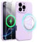 Xiltlly Coque Magnétique en Silicone pour iPhone 16 Pro 6,3 Pouces avec 2 Verre Trempé, Compatible avec MagSafe Aimants Intégrés, Étui Housse Antichoc Anti-Rayures Case pour iPhone 16 Pro, Violet