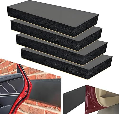 Juego de 4 protectores de pared de garaje, 30 x 10 x 3 cm, protección de pared, garaje, protección de cantos de espuma autoadhesiva, para puertas de coche, garajes y cocheras