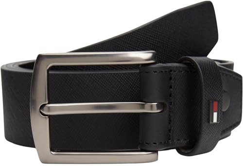 Tommy Hilfiger Herren Gürtel Denton 3,5 cm aus Leder, Schwarz (Black), 115 cm