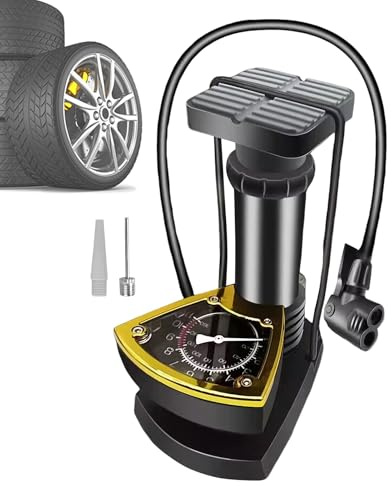Pompa ad aria per bicicletta | Pompa ad aria multifunzione per attrezzature sportive con manometro,Pompa compatta per pneumatici per moto auto elettrica scooter berlina pickup