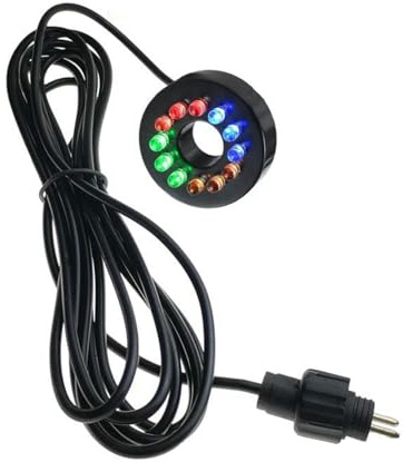 ALCXAZS Luces de estanque subacuáticas para decoración de jardín con fuente - Anillo luz LED para bombas sumergibles para estanque fuente, Multicolor 12led