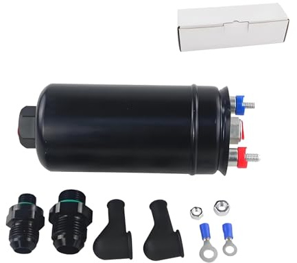 BOGJFC Pompe À Carburant Externe 380 LH 1000 HP Compatible E85 Style 044 Universelle 12 V Corps Acier 60 mm