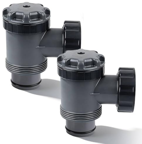 Ruioomeep Robinet d'arrêt de piscine - 38 mm - Lot de 2 soupapes à piston de rechange - Accessoire de piscine