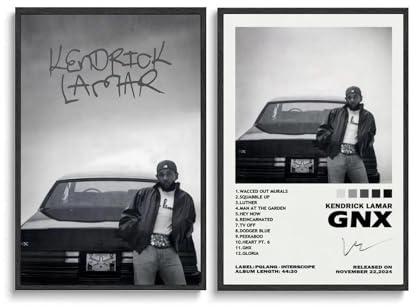 Ein Set Aus 2 Kendrick Album Lamar GNX Rahmenlosen Postern, Leinwandbildern, Wanddekorationen, Wohnzimmerpostern, Schlafzimmerbildern, Geburtstags- Und Feiertagsgeschenken 24x36inch(60x90cm)