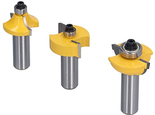 YWBL-WH Shaker Door Router Bit Set, 45 Steel Material, Anti Kickback Design, Smooth Cuts for Cabinet Doors and Glass Window Frames