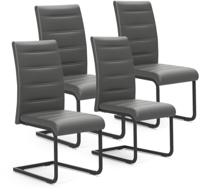 Vicco Freischwinger Salvo Grau/Schwarz | 4er Set
