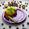 City to Cottage | Assiette plate | Violette à pois blancs en céramique faite et peinte à la main | 25,5cm