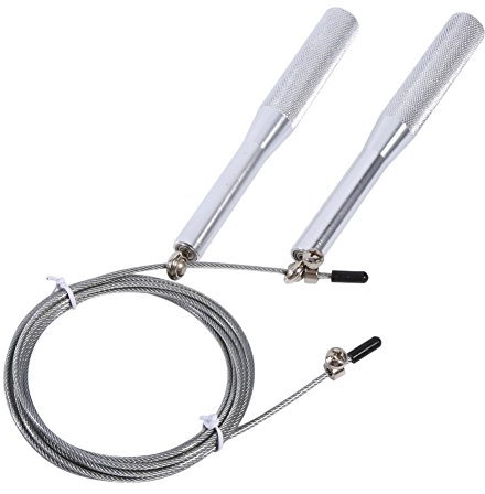 Alliage d'aluminium Vitesse réglable en acier Corde à sauter en fil d'acier Corde à sauter, Silver