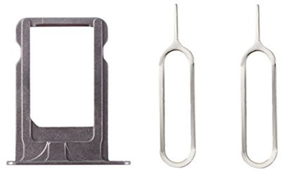 Mobofix Replacement Plateau de Carte SIM,Porte Cartes Nano Sim for iPhone 5S (Grey),Sim Card Slot Socket Tray Support with 2 Removal Eject Tools.