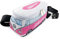 BRISA VW Collection - Volkswagen Neopren Hüft-Tasche-Bauch-Beutel-Geld-Gürtel-Crossbody-Bag für Outdoor und Reisen im T1 Bulli Bus Design (Pink/Weiß)