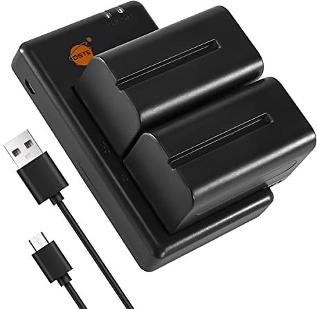 DSTE 2PCS NP-F730 NP-F750 (5000mAh/7.4V) Batterie Chargeur Compatible pour Sony DCR-TRV820K,CCD-SC65,CCD-TRV815,DCR-TRV9,CCD-TR3,CCD-TRV82,DCR-TRV900,CCD-TR3000,CCD-TRV85,CCD-TR3300