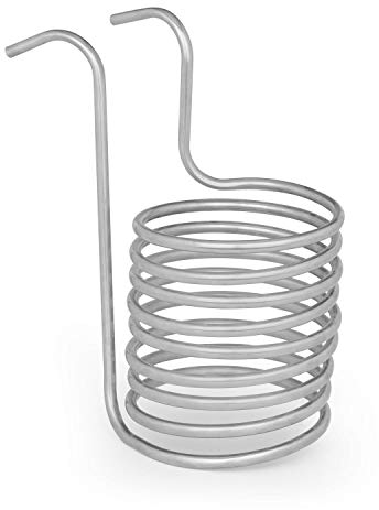 KLARSTEIN Chiller 6 Immersion Cooler - Water Cooling Spiral, Wort Cooler, Quick Cooling of Beer Mash, 20 cm Ø, 100 ° C to Room Temp. in 30 min, 304 Stainless Steel, Silver, 9 Cooling Loops