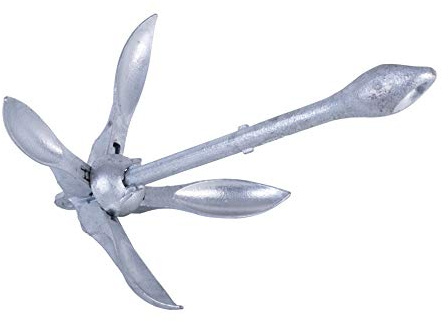 Ancla galvanizada, plegable, de hierro fundido galvanizado en caliente, 2,5 kg